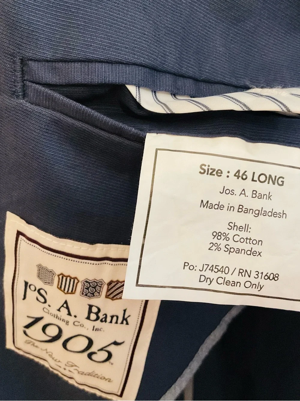 Jos. A. Bank Navy Two-Button Sport Coat